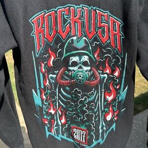 New Rock USA 2017 Festival Black Hoodie Oshkosh WI S Concert Music Jacket
